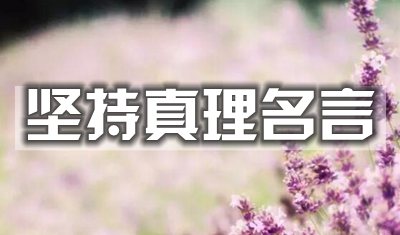 關(guān)于堅持真理的名言警句