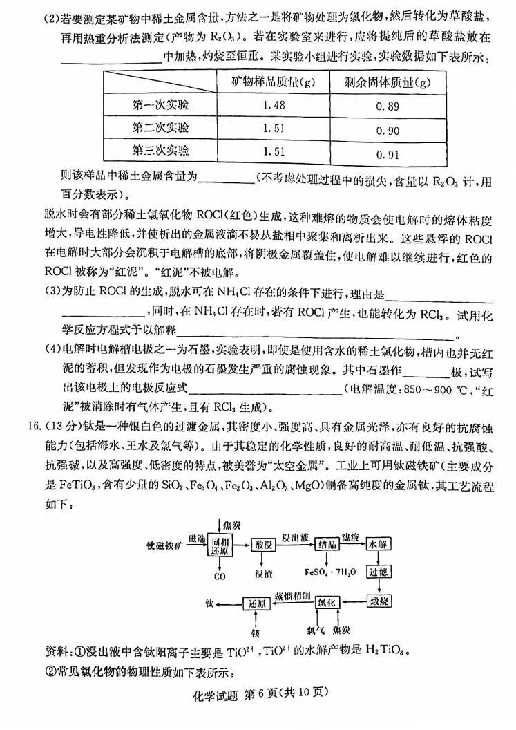 2022年八省聯考(T8聯考)化學試卷第六頁