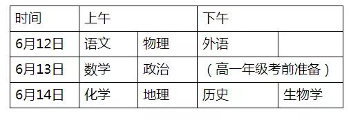 2022年湖南省高中學考考試時間、科目安排表