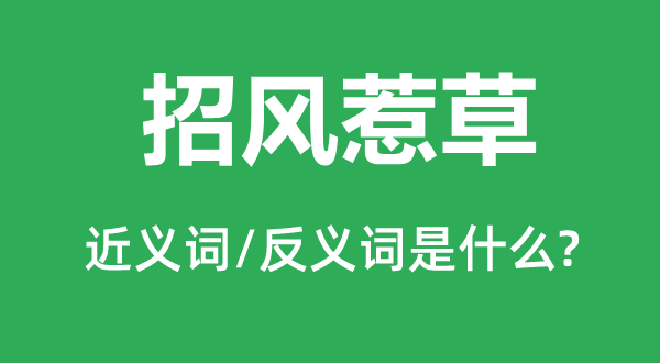 招風惹草的近義詞和反義詞是什么,招風惹草是什么意思