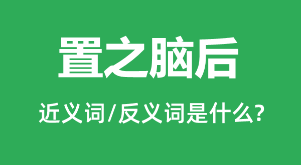 置之腦后的近義詞和反義詞是什么,置之腦后是什么意思