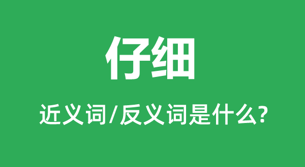仔細的近義詞和反義詞是什么,仔細是什么意思