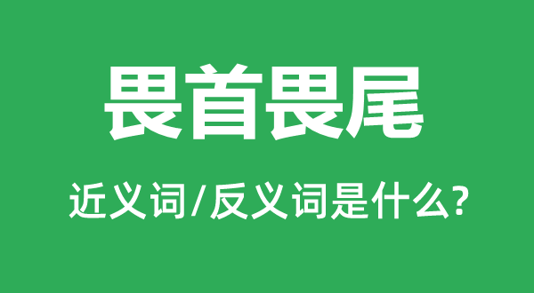 畏首畏尾的近義詞和反義詞是什么,畏首畏尾是什么意思