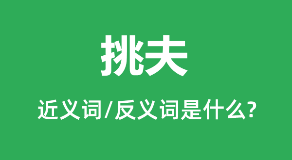 挑夫的近義詞和反義詞是什么,挑夫是什么意思