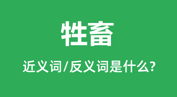 牲畜的近義詞和反義詞是什么,牲畜是什么意思