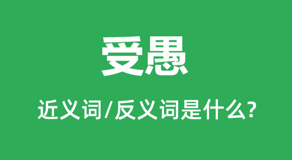 受愚的近義詞和反義詞是什么,受愚是什么意思