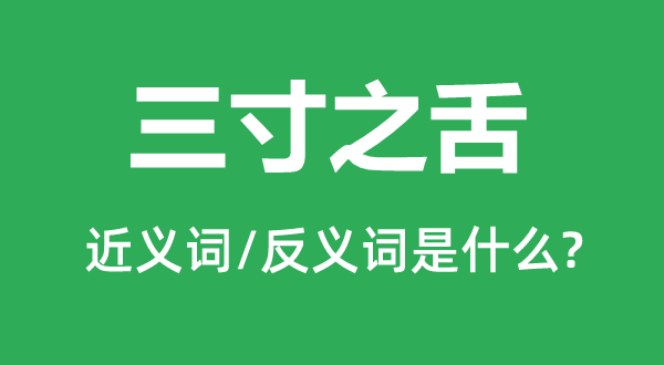 三寸之舌的近義詞和反義詞是什么,三寸之舌是什么意思