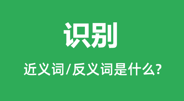 識(shí)別的近義詞和反義詞是什么,識(shí)別是什么意思