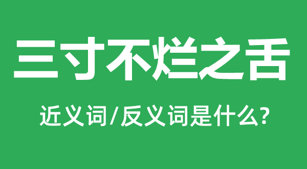 三寸不爛之舌的近義詞和反義詞是什么,三寸不爛之舌是什么意思