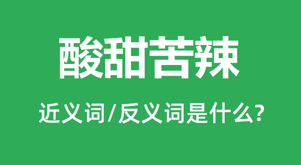 酸甜苦辣的近義詞和反義詞是什么,酸甜苦辣是什么意思
