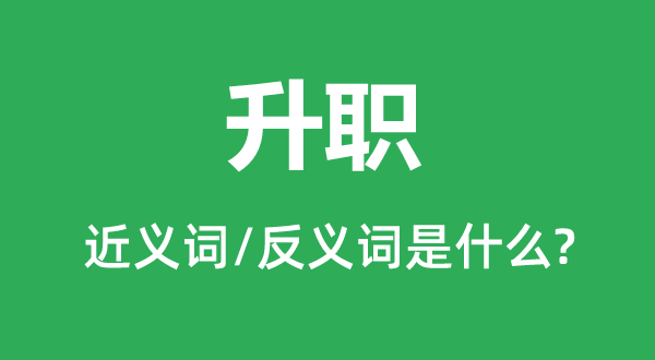 升職的近義詞和反義詞是什么,升職是什么意思