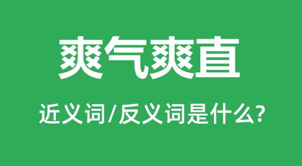 爽氣爽直的近義詞和反義詞是什么,爽氣爽直是什么意思