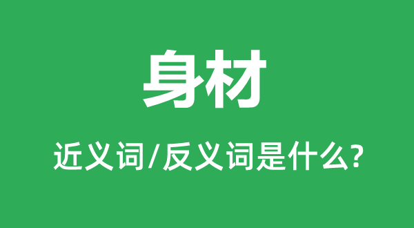 身材的近義詞和反義詞是什么,身材是什么意思