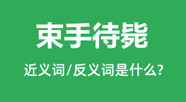 束手待斃的近義詞和反義詞是什么,束手待斃是什么意思