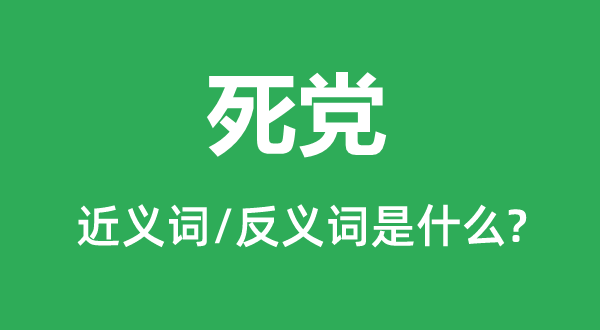 死黨的近義詞和反義詞是什么,死黨是什么意思