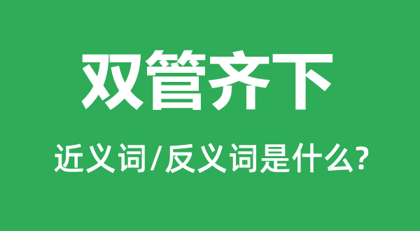 雙管齊下的近義詞和反義詞是什么,雙管齊下是什么意思