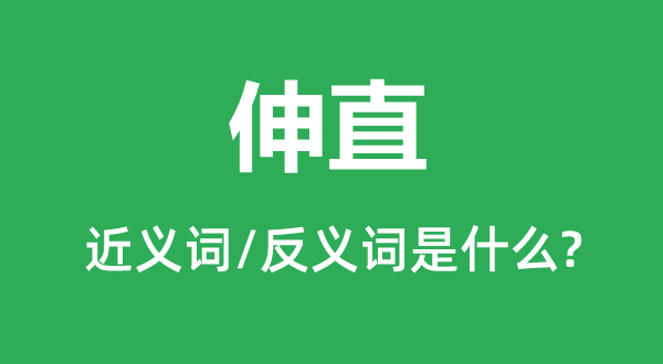 伸直的近義詞和反義詞是什么,伸直是什么意思