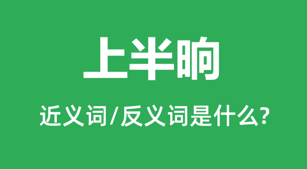 上半晌的近義詞和反義詞是什么,上半晌是什么意思