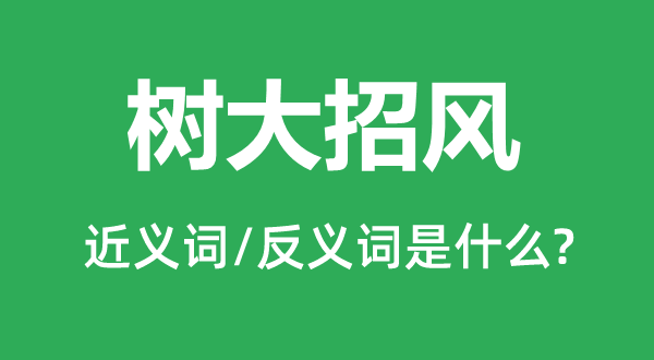 樹大招風的近義詞和反義詞是什么,樹大招風是什么意思