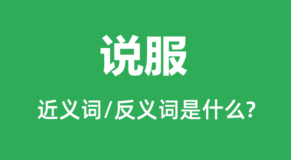 說服的近義詞和反義詞是什么,說服是什么意思