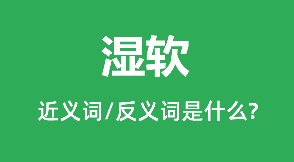 濕軟的近義詞和反義詞是什么,濕軟是什么意思