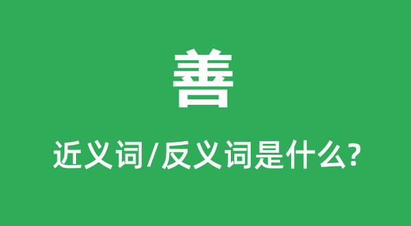 善的近義詞和反義詞是什么,善是什么意思