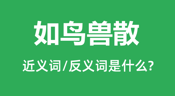 如鳥獸散的近義詞和反義詞是什么,如鳥獸散是什么意思