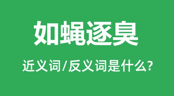 如蠅逐臭的近義詞和反義詞是什么,如蠅逐臭是什么意思