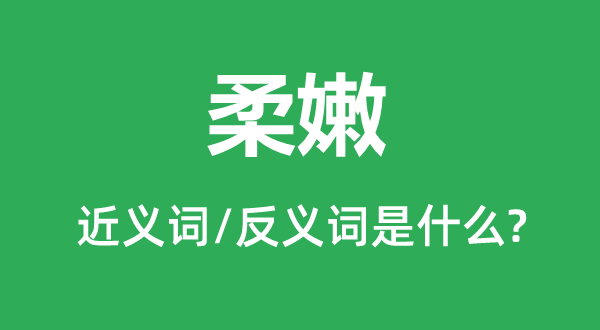 柔嫩的近義詞和反義詞是什么,柔嫩是什么意思