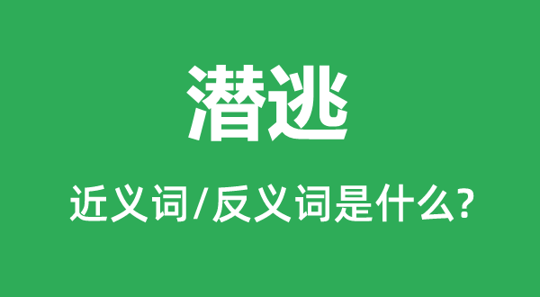 潛逃的近義詞和反義詞是什么,潛逃是什么意思