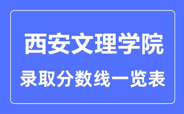 2023年高考多少分能上西安文理學(xué)院？附各省錄取分?jǐn)?shù)線