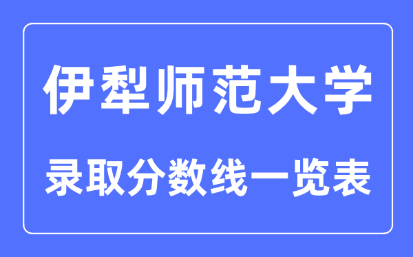 2023年高考多少分能上伊犁師范大學？附各省錄取分數線