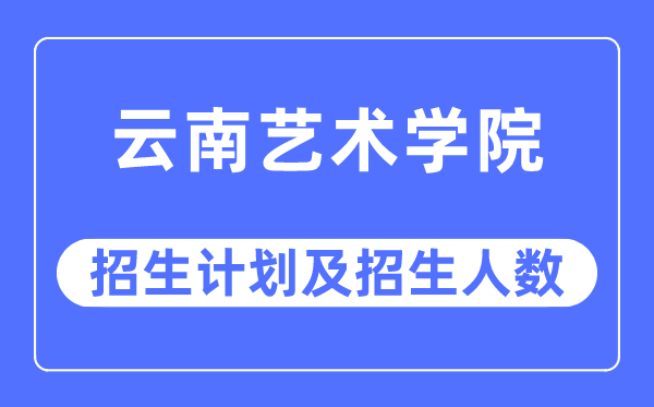 2023年云南藝術學院各省招生計劃及各專業招生人數是多少