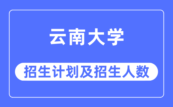 2023年云南大學(xué)各省招生計(jì)劃及各專業(yè)招生人數(shù)是多少