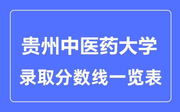 2023年高考多少分能上貴州中醫(yī)藥大學(xué)？附各省錄取分?jǐn)?shù)線