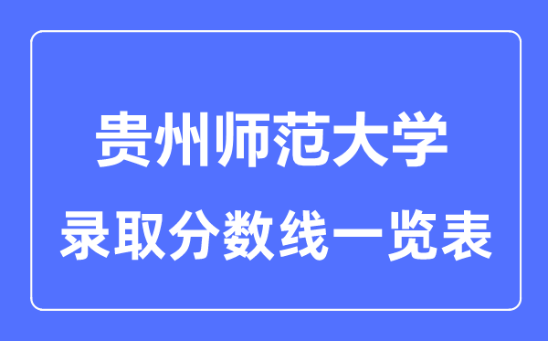 2023年高考多少分能上貴州師范大學(xué)？附各省錄取分?jǐn)?shù)線