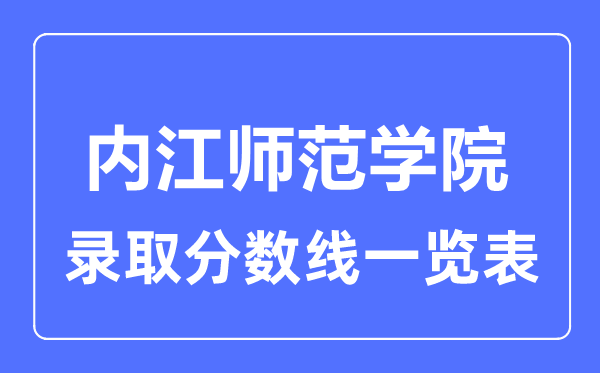 2023年高考多少分能上內(nèi)江師范學(xué)院？附各省錄取分?jǐn)?shù)線