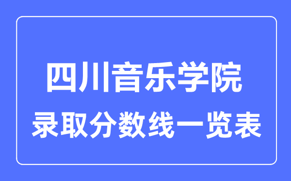 2023年高考多少分能上四川音樂學院？附各省錄取分數(shù)線