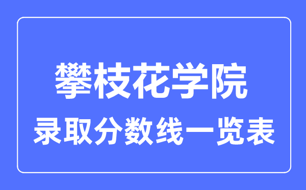 2023年高考多少分能上攀枝花學院？附各省錄取分數線