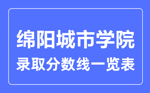 2023年高考多少分能上綿陽城市學院？附各省錄取分數線