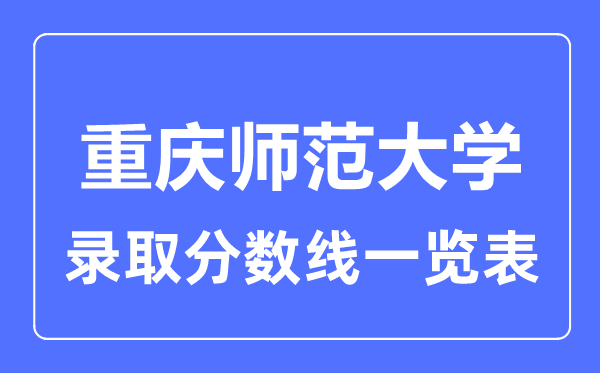 2023年高考多少分能上重慶師范大學？附各省錄取分數線