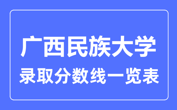 2023年高考多少分能上廣西民族大學？附各省錄取分數線