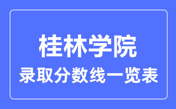 2023年高考多少分能上桂林學(xué)院？附各省錄取分?jǐn)?shù)線