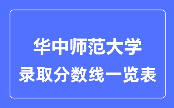 2023年高考多少分能上華中師范大學？附各省錄取分數(shù)線