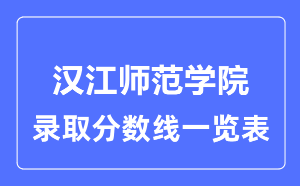 2023年高考多少分能上漢江師范學院？附各省錄取分數線