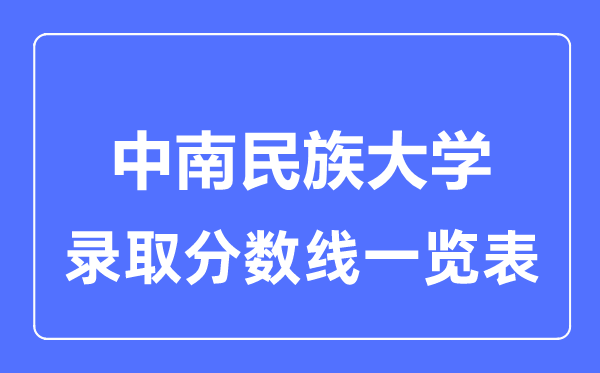 2023年高考多少分能上中南民族大學？附各省錄取分數線