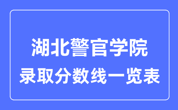 2023年高考多少分能上湖北警官學院？附各省錄取分數線