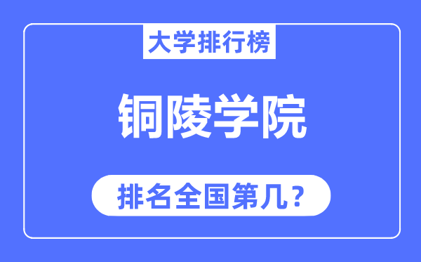 銅陵學(xué)院排名全國(guó)第幾,2023年最新全國(guó)排名多少？