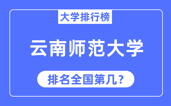 2023年云南師范大學排名,最新全國排名第幾