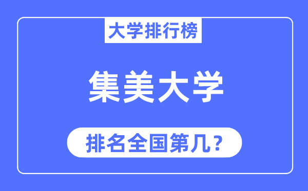 2023年集美大學排名,最新全國排名第幾